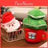 Gift Plush Christmas Figure With Heart Shape Short Pile Material Holiday Decor