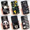 Animals Painting Phone Case For Motorola Moto E14 MotoE14 / Motorola E 14 Back Cover Panda Rabbit Cat Funda Bumper Soft Silicone
