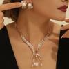 Conjunto de Colar e Brincos de Corrente para Clavícula para Mulheres (casual )
