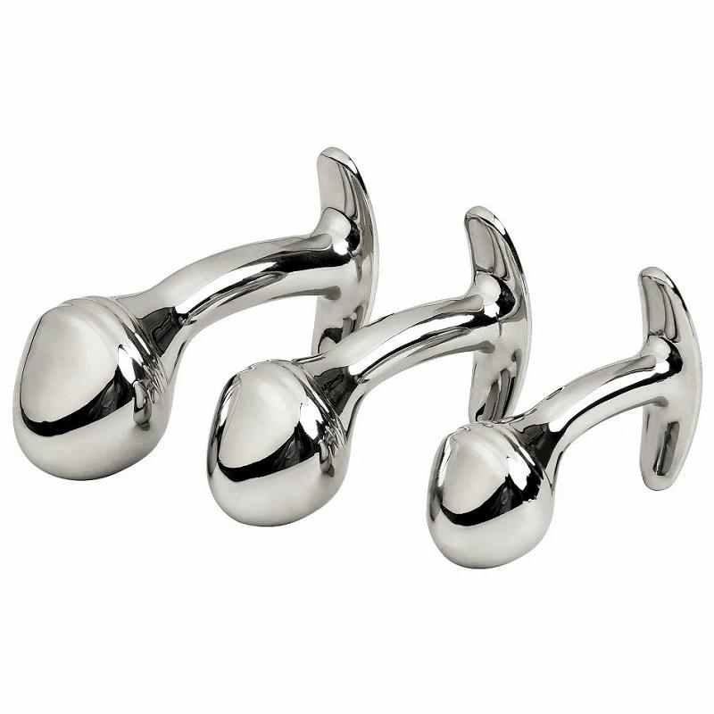 Rose Gold Rainbow Metal Anal Beads Butt Plug Set Colorful Crystal Mini Small Medium Large Anal Plug Jewelry Sex Toy Insert