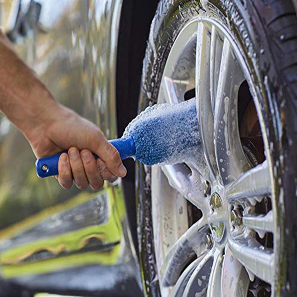 Car Wash Super Brush Microfiber Wheels Brush Non-Slip Handle Easy To Cleaning Rims Spokes Wheel Barrel Car Accessories