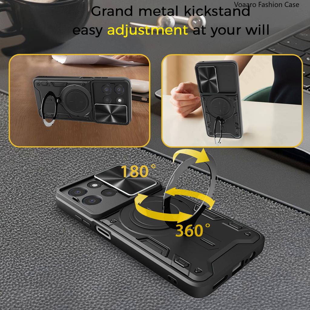 Rotate Slide Lens Armor Funda for Motorola Moto G67 Power 5G India Case for Motorola G67 Power 5G Case Magnetic Ring Stand Cover