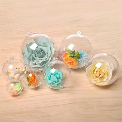 Transparent Open Plastic Christmas Decor Ball Bauble Ornament Gift Present Box