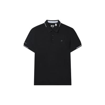SS23 Lässiges gestricktes kurzärmeliges Poloshirt Herren Oberteile Schwarz F11M327106FBK