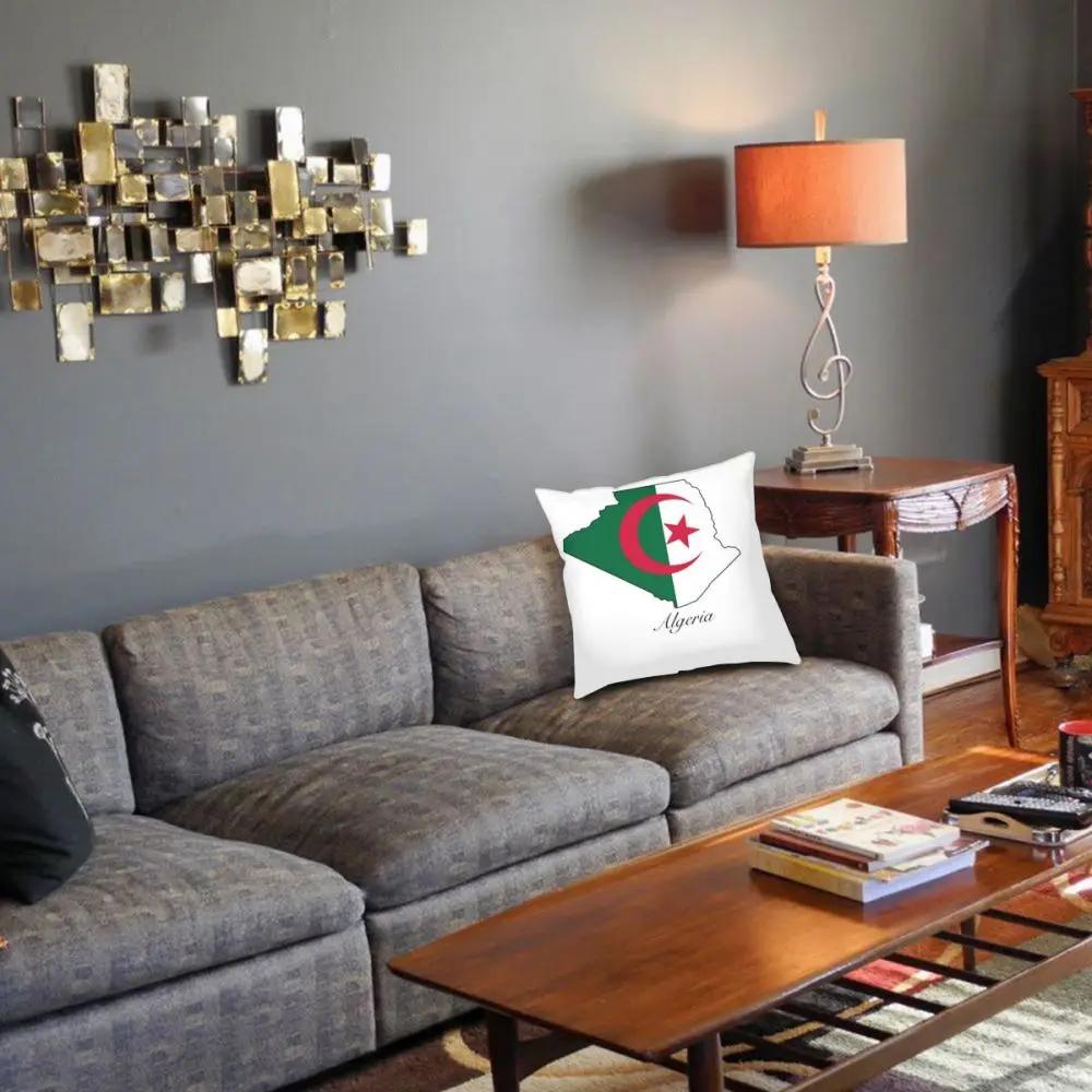 Algeria Flag Map Throw Pillow Cover Throw Pillow Creative Pillowcase