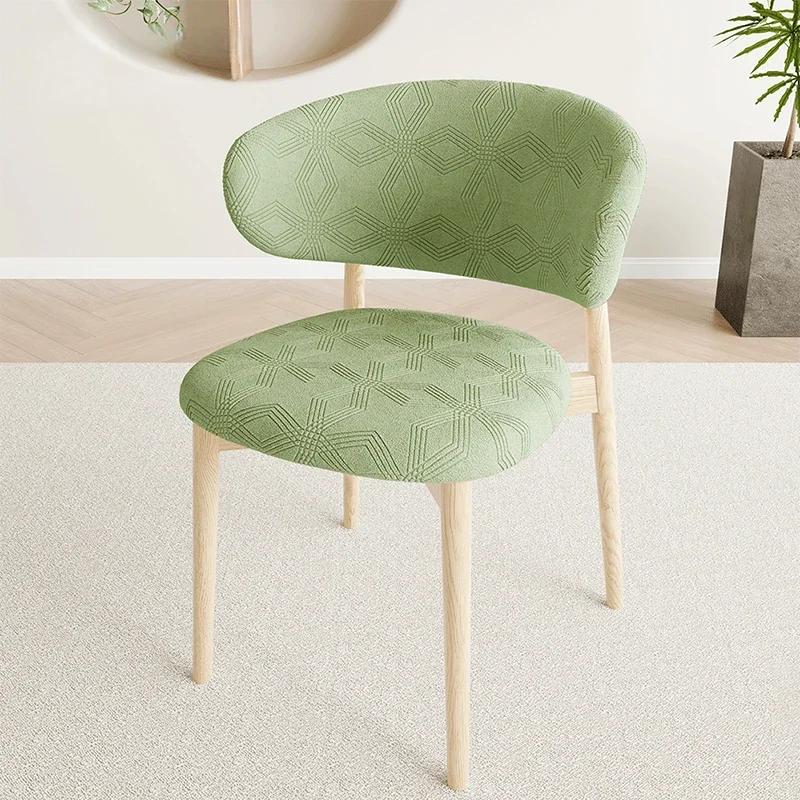 C-Shaped Backrest Chair Cover Stretch Jacquard Short Back Dining Chair Cover Retro Light Luxury Chair Protector for Home Bar