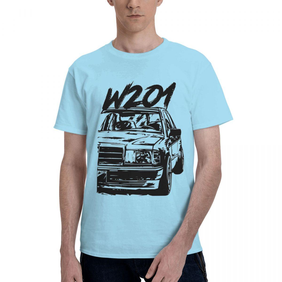

Мужская винтажная футболка W201 190e с автомобилем, футболки с классическими автомобилями, 100% хлопок, с коротким рукавом, повседневная футболка с круглым вырезом, футболка большого размера 4XL