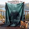 Custom Text Flannel Throw Blanket, Lightweight Cozy Bed Sofa BlanketPredator