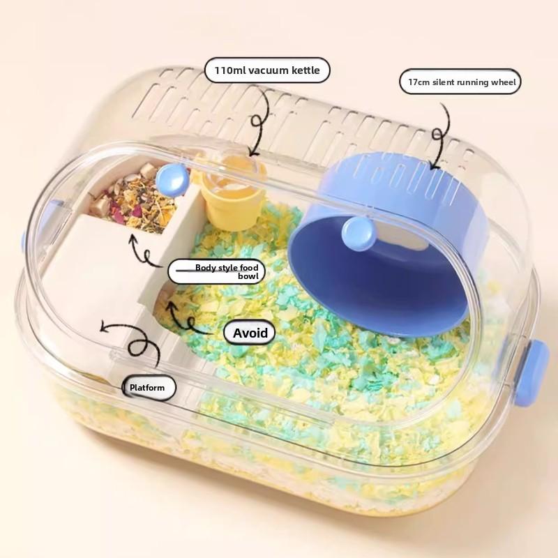 Stylish Transparent Hamster Cage Dedicated Habitat for Hamsters Travel Portable Pet Home Clear View Villa with Aesthetic Appeal