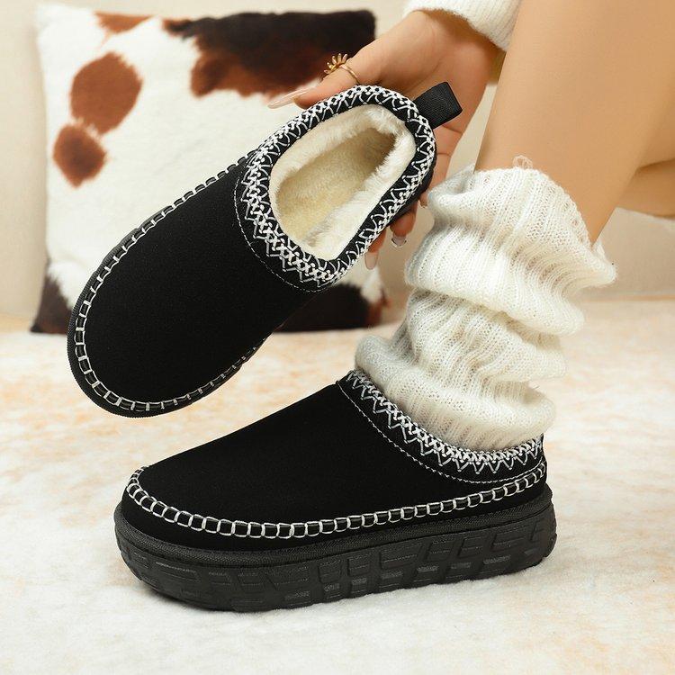 

Women s Slippers Faux Suede Cozy Fuzzy Chunky Platform Slip-on Slippers Winter Snow Boots Fluffy Warm Comfortable Outdoor Indoor House Shoes for Women 36 чорний