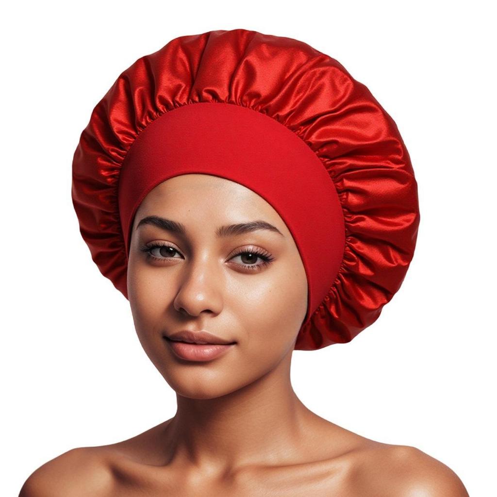 European and American Fashionable Women's Sleep Cap, High Elasticity Cap, Postpartum Hair Care Cap, Satin Wide Edge Sleep Cap