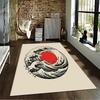 Japanese Wave and Red Sun carpet Non-slip rug suitable for living room and bedroom sofas