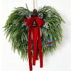 Christmas Wreath With Red Berries Bow Plastic Holiday Decor Home Door Wall 50cm