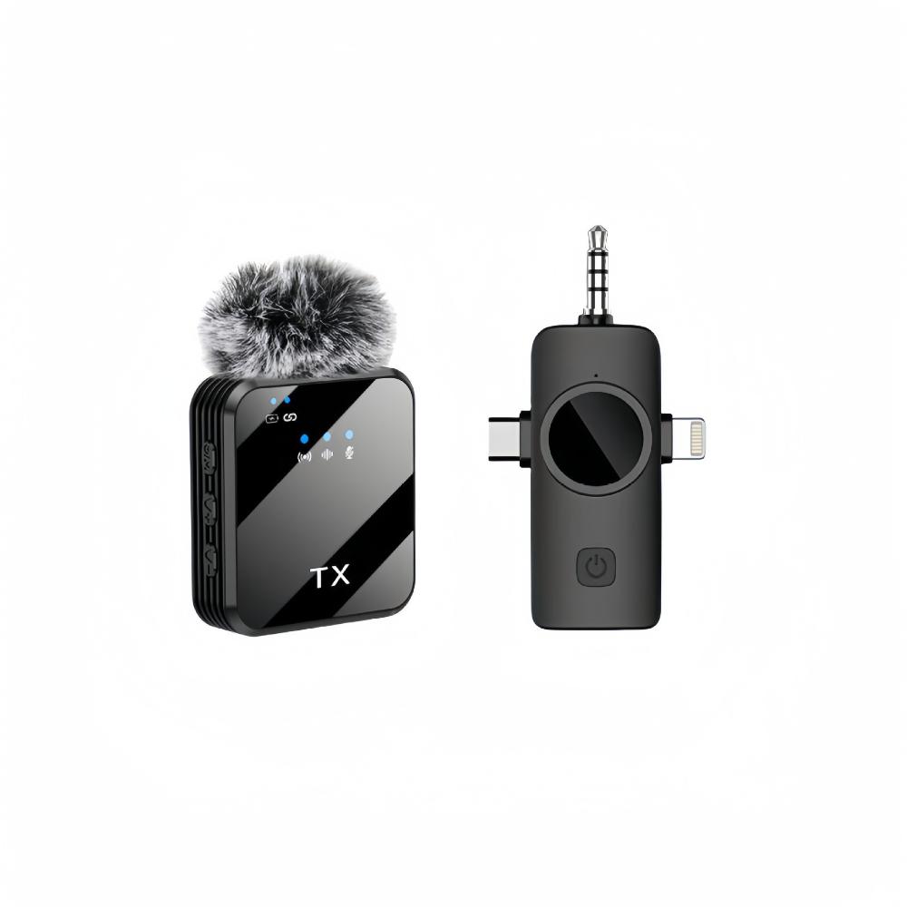 3-in-1 Universal Wireless Lapel Microphone, Noise Reduction Mic For Live Shooting, Compatible With iOS, Android, Computer