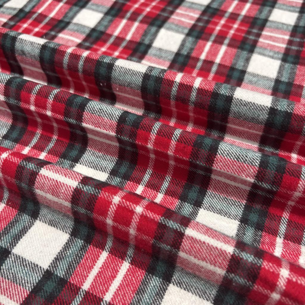 Pure Cotton Brushed Checkered Fabric All Cotton Soft Shirt Jacket Pants Clothing Baby Clothes DIY Home Furnishing Sewing Fabric