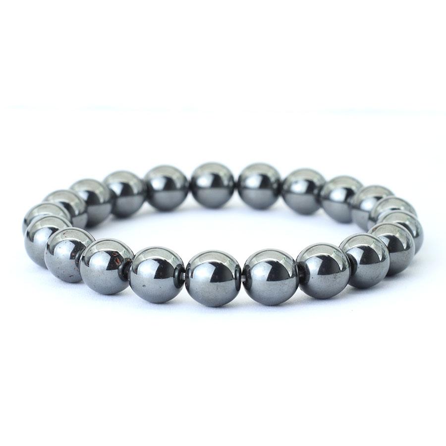 Minimalist 4/6/8/10/12mm Natual Hematite Stone Bracelet For Men Meditation Healing Braclet Black Round Strand Braslet Pulseria