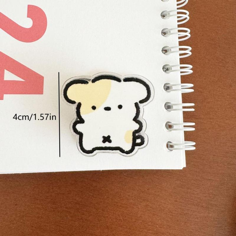 7 Pieces Cute Cartoon Sticky Note Holder Acrylic Pp Clips For Student Exam Paper Storage Snack Opening Clips