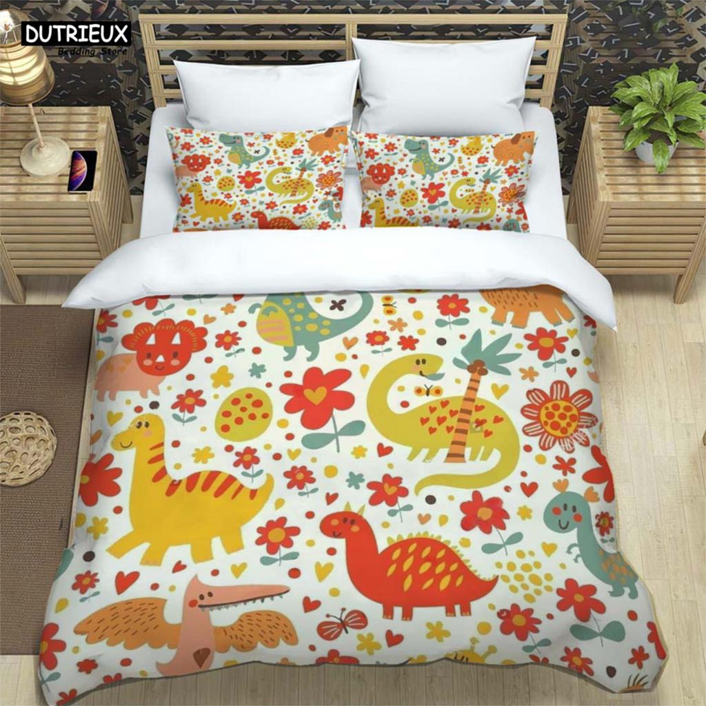 Comforter Cute Dinosaur Ed With Printed Bedding Queen Bedding Set Cute Style Bedding Set Luxury For Children Bedding Set
