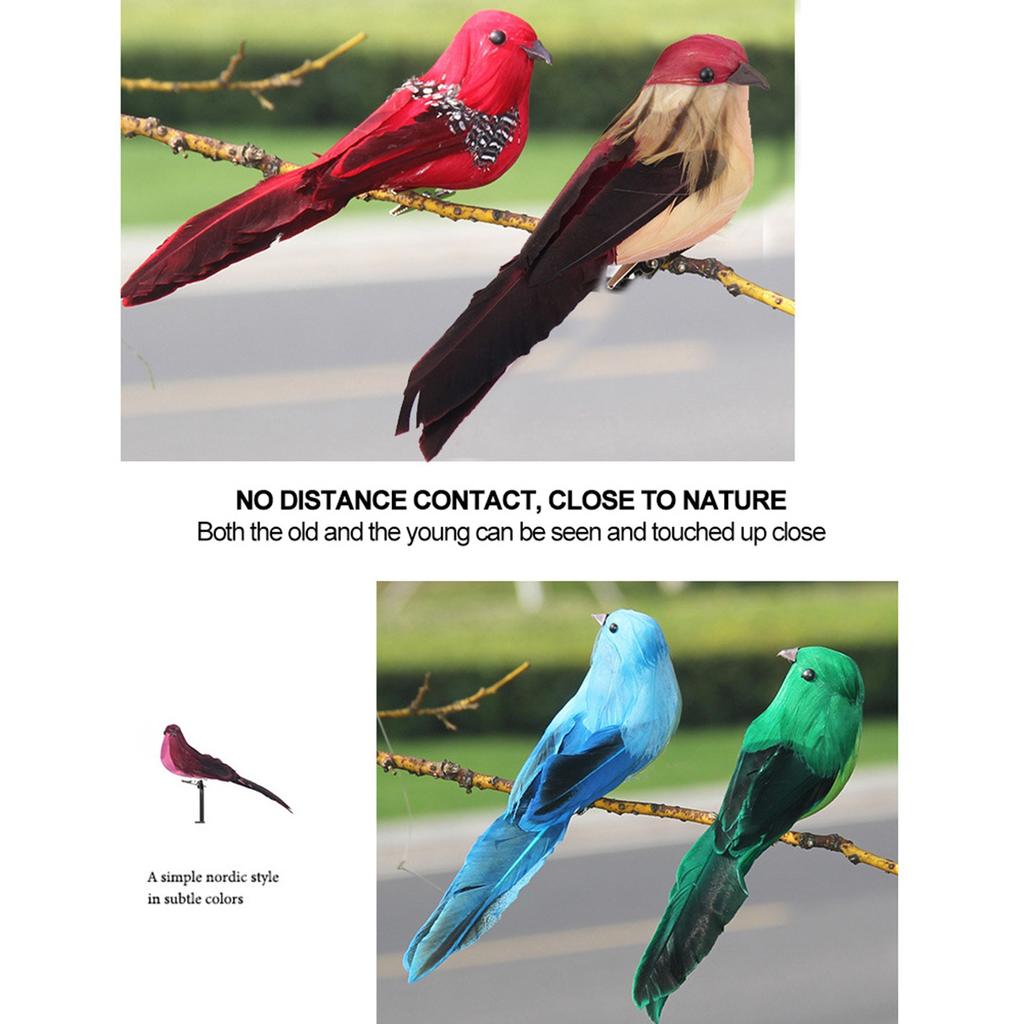 12PCS L005 Foam Artificial Simulation Vivid Feather Bird Ornaments DIY for Wedding Home Garden