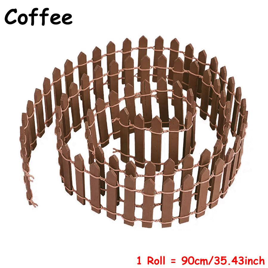 90cm Miniature Wooden Pointed Picket Fence Mini Creative Ornaments for Horticultural Gardens Garden Fence for Crafts DIY Model