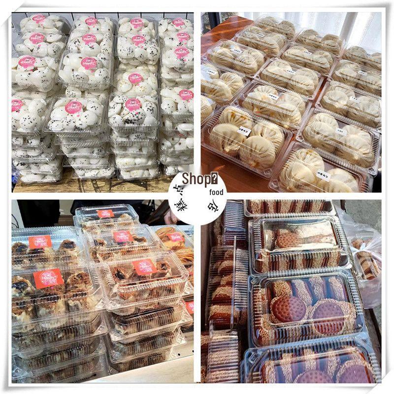 Transparent Disposable Plastic Box with Lid for Fresh Fruit, Roast Duck, Cake, or Strawberries.