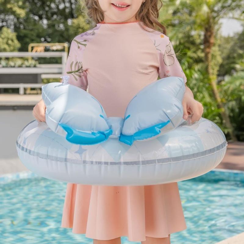 Inflatable Pool Float Bowknot Swimming Hoop Swimming Pool Float Rings Bowknot Swimming Rings Toy Inflatable Float Rings