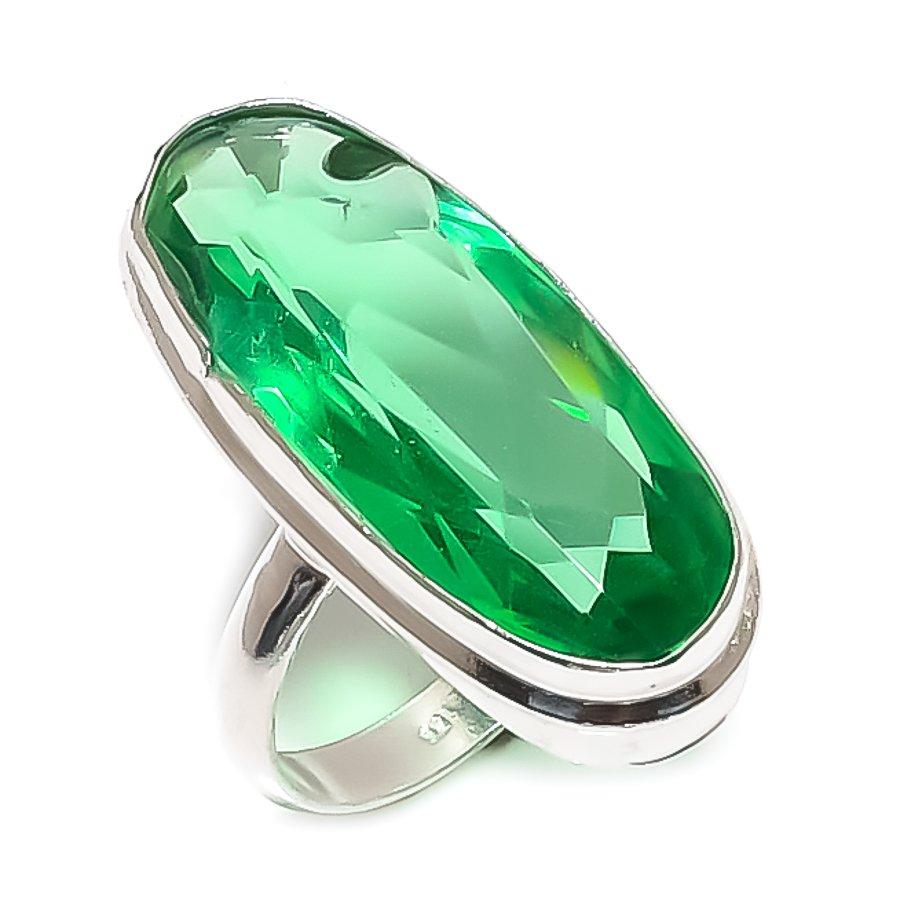 Natural Tsavorite Gemstone Handmade 925 Sterling Silver Jewelry Ring Size 8 P1p13