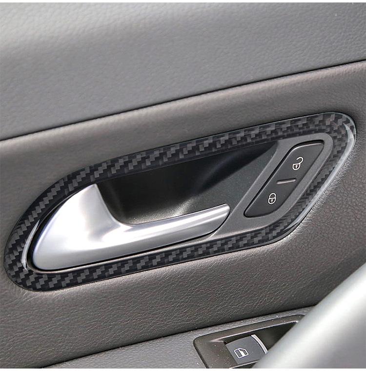 Suitable for Volkswagen Shangku Interior Modified Real Carbon Fiber Door Handle Decorative Frame Auto Accessories