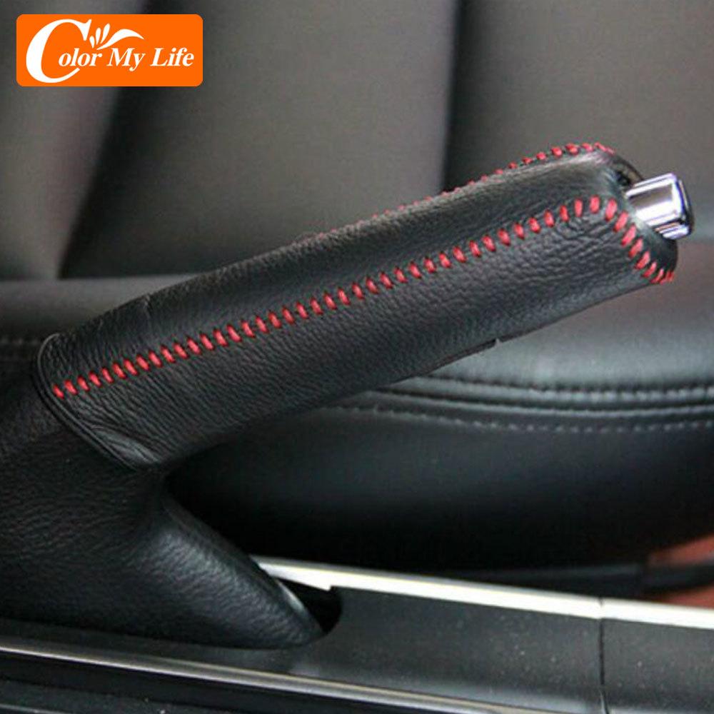 Car Interior Gear Shift Knob Head Cover Collars for Honda CRV CR-V 2012 2013 2014 Hand-Stitched Leather
