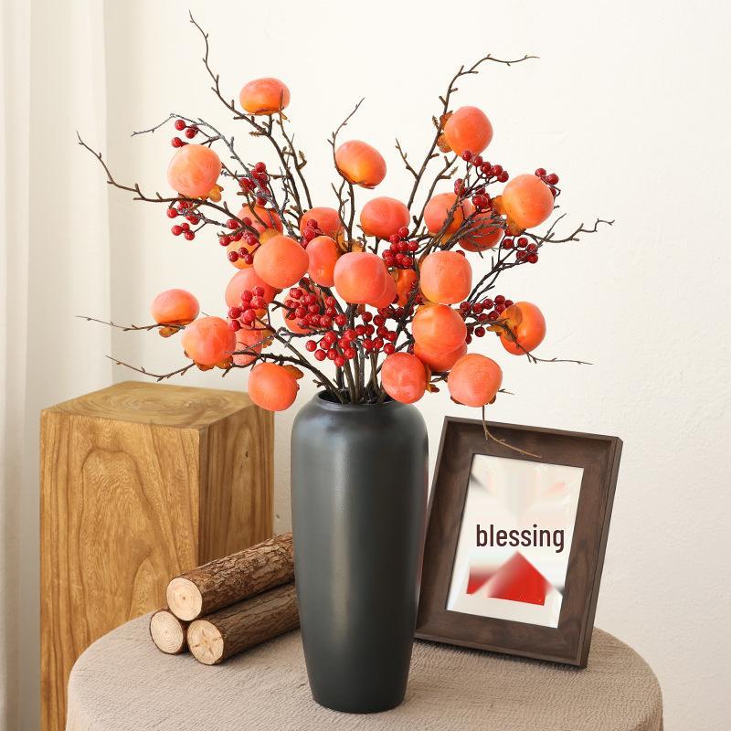 Bionic Dried Flowers: New Year Artificial Persimmon Bouquet, Living Room Decoration & Ornaments