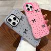 Patterned Matte Frosted Skin Feel Casing PC+TPU 2in1 Cute Polka Dot Bowknot Printed Protective Cover Soft Back Case