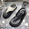 European Station 2025 Summer New Fetal Cow Pure Leather Platform Casual Sandals Fashion Simple Versatile Toe Sandals Women