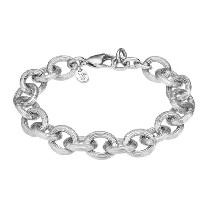 Bracelet - LOTUS Style - Maille Acier - Blanc - 22,5 cm - Femme