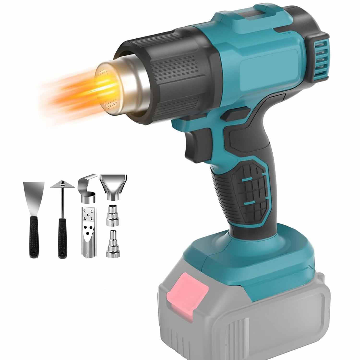 

Makita Compatible Cordless Heat LCD Airflow 7 Hot Air Gun for Rapid Heat DIY PVC and Resin Paint and Makita Compatible Gun, Rechargeable, Display, синий