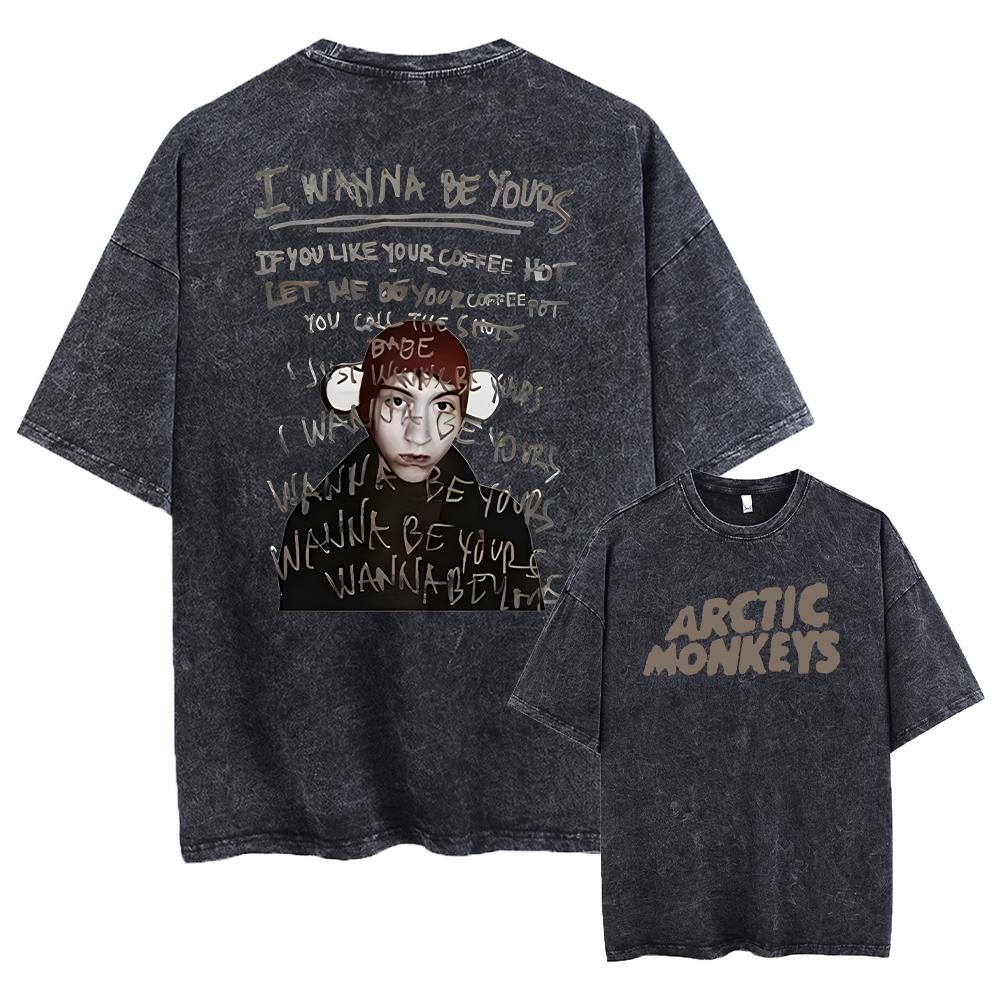 Retro Rock Arctic Monkeys Musikkalbum Grafisk T-Shrit Vintage Vasket Oversized Kortermet T-skjorte for menn Y2k Hip Hop Streetwear