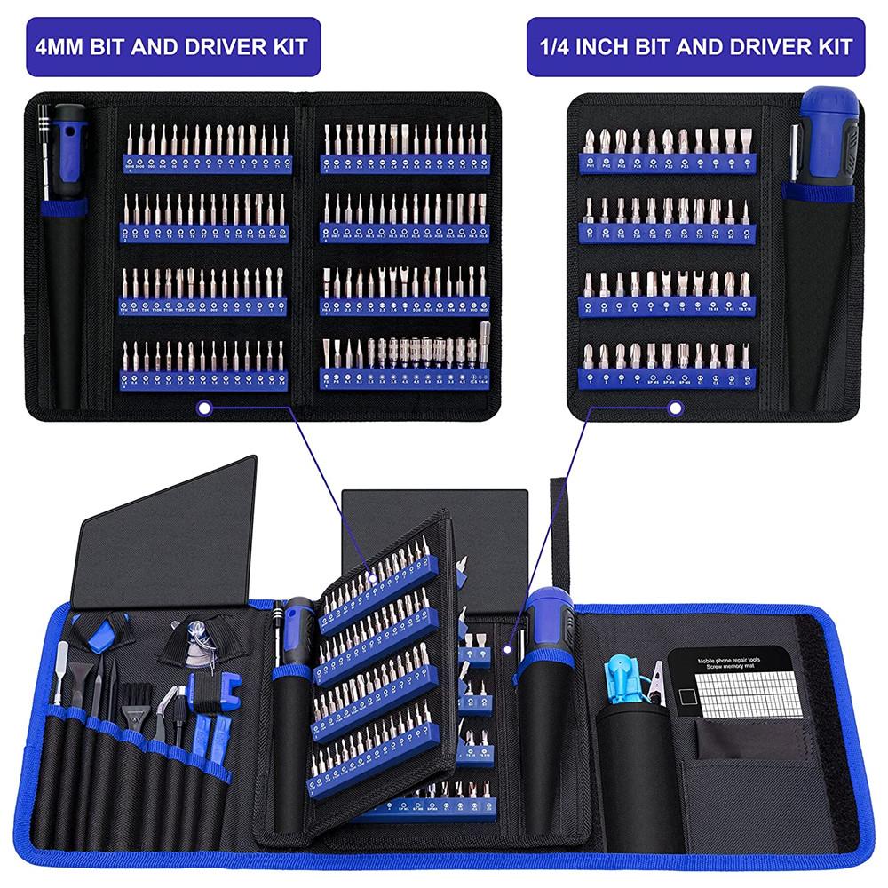 Precision Screwdriver Set 191-PCS Multi-Bit Screwdriver 1/4 Inch Nut Driver Home Improvement Tool Electronic Repair Kit