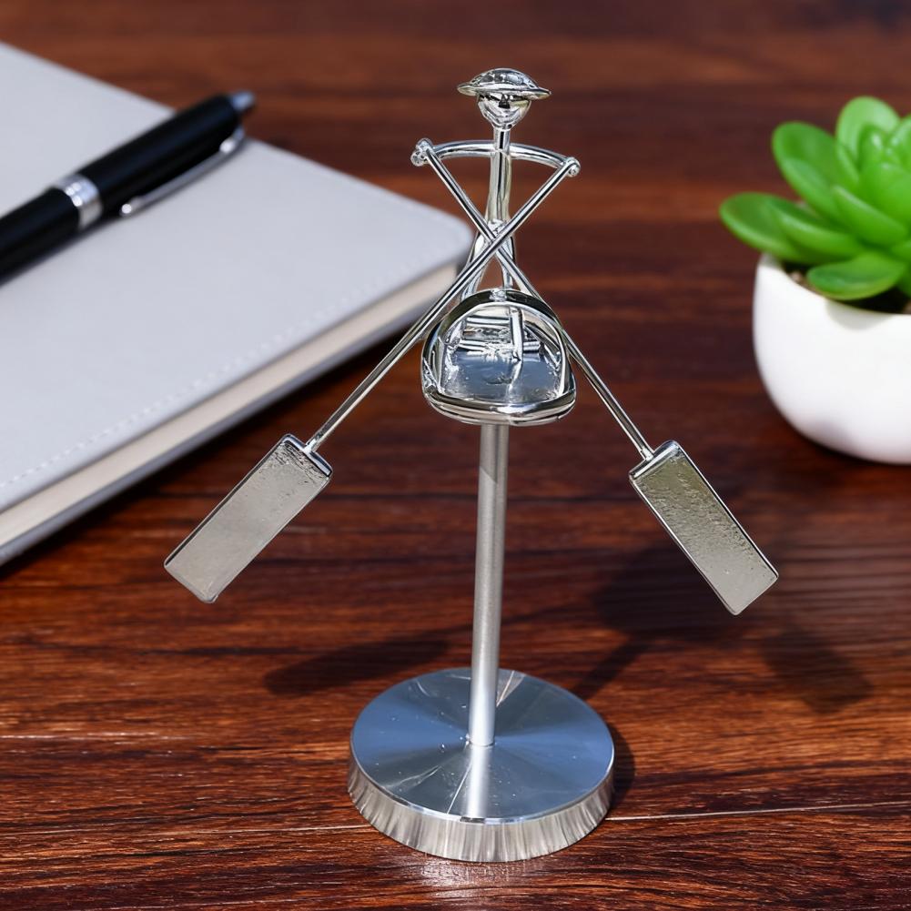 Fisherman Balance Art Figurine Swinging Kinetic Ornament Metal Balance Fisherman Sculpture for Home And Workplace Decor