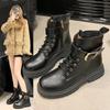 Belt buckle short Martin boots women's autumn and winter new large size thick-soled versatile fashion women's boots tide