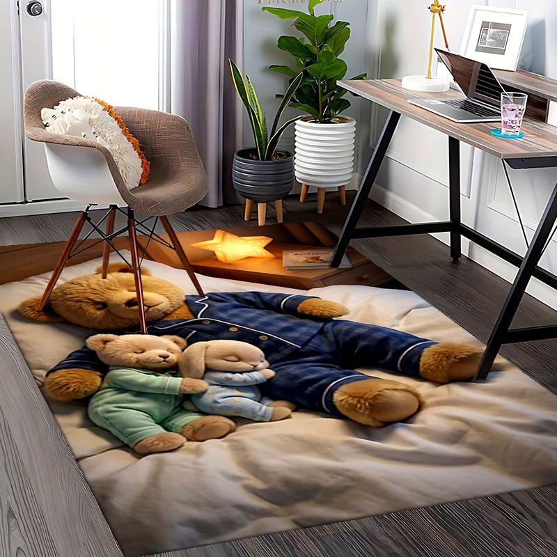 1pc Anime Teddy Bear Print Chair Mat - Anti-Slip Office Rug for Home Decor, Suitable for All Seasons and Perfect as a Gift.C013
