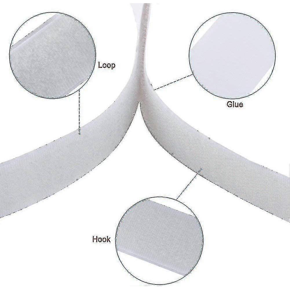Velcro Tape Self-adhesive 25m Extra Strong, Double-sided Adhesive With Velcro 20mm Wide Se