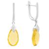 Silver Earrings with Citrine Nano 9.68ct, Cubic Zirconia (2213154)