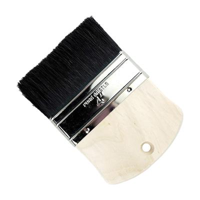 Artist Paint Brush Flat Paint Brush For Mural Painting Birch Wood Handle Double Pressure Welded Collar Easy To Clean