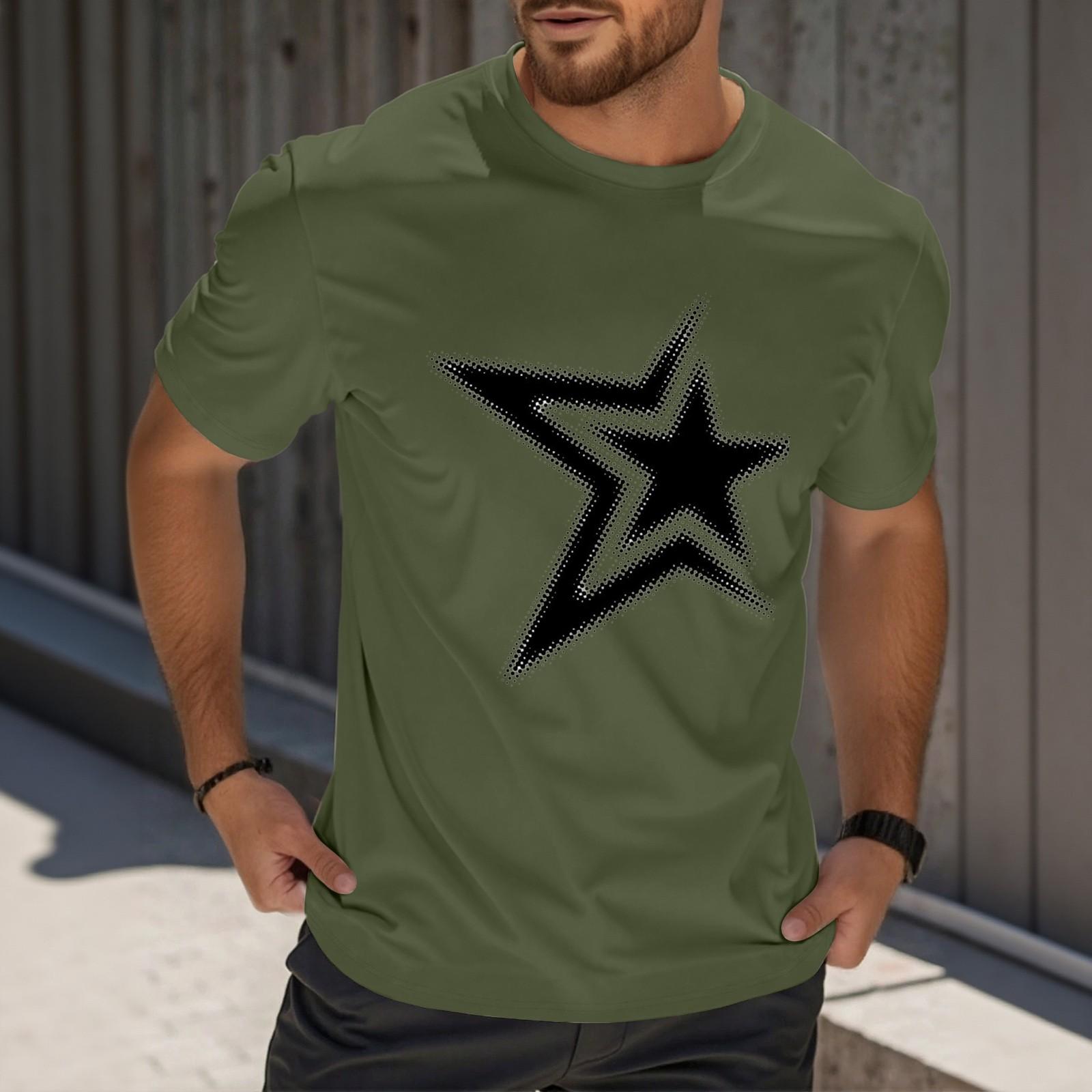 

Мужская модная футболка с принтом, круглым вырезом, прямыми плечами и короткими рукавами XXXL