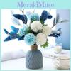 Artificial Hydrangea Faux Flowers With Vase For Garden Party Decoration Wedding