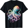 Ośmiornica Miłośnik Plaży Zwierzę Oceaniczne Nowość Damski T-shirt