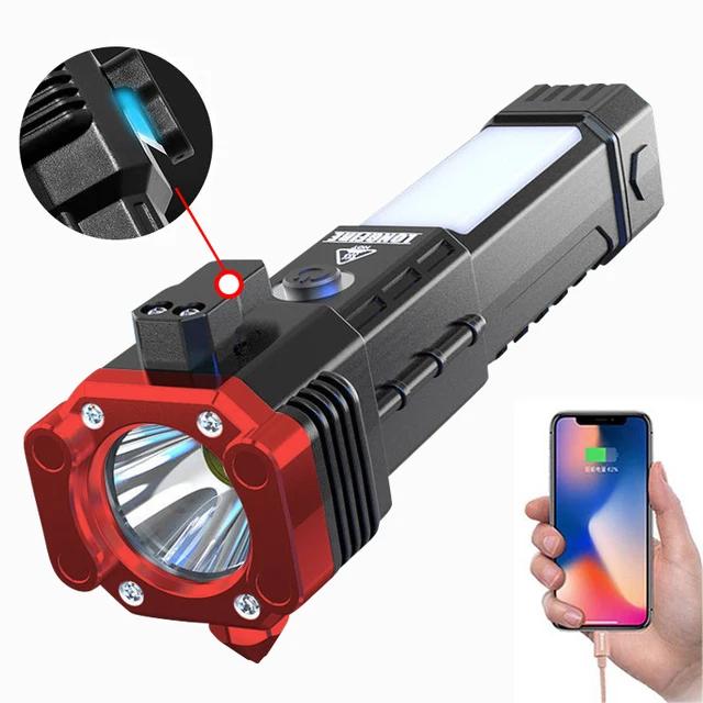 Multi-functional High-brightness Flashlight Car Safety Hammer Handheld Torch Usb Rechargeable Treasure Outdoor Home Searchlight