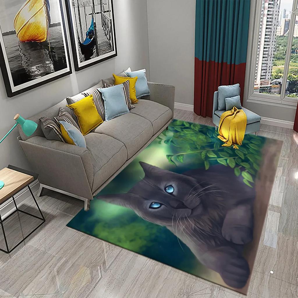 3D Cute Fantasy Cartoon Cat Carpet for Bathroom Kitchen Entrance Anti-Slip Mats Bedroom Doormat Living Room Welcome Decor Mats