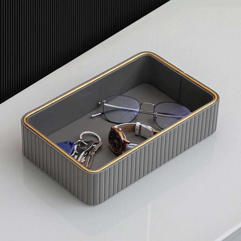 Influencer Entryway Storage Basket & Organizer: Rectangular Long Tray for Desktop & Cosmetics