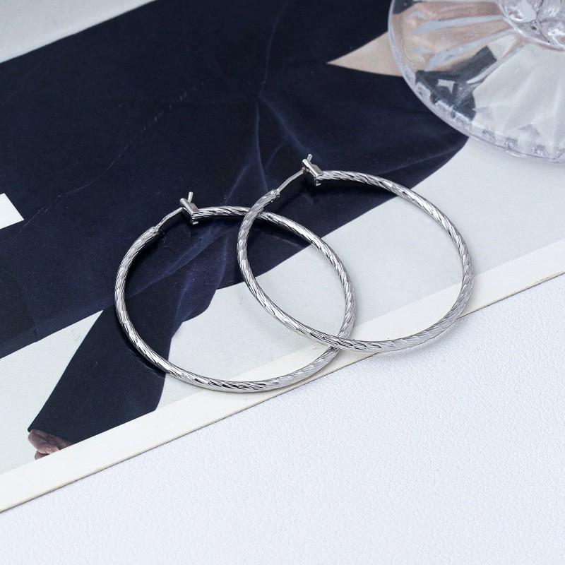 Thickened Electroplated Minimalist Hoop Earrings Round Face Women Korean Style Fashion Jewelry