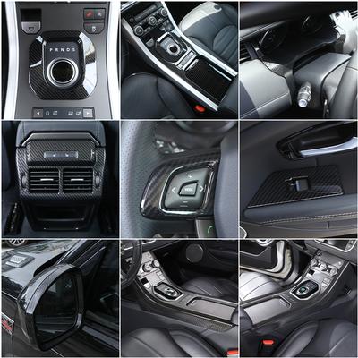 For Land Rover Range Rover Evoque 2011-2018 ABS Carbon Fiber Car Center Control Panel Steering Wheel Trim Sticker Accessories